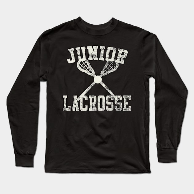 Junior Lacrosse Vintage Style Long Sleeve T-Shirt by tropicalteesshop